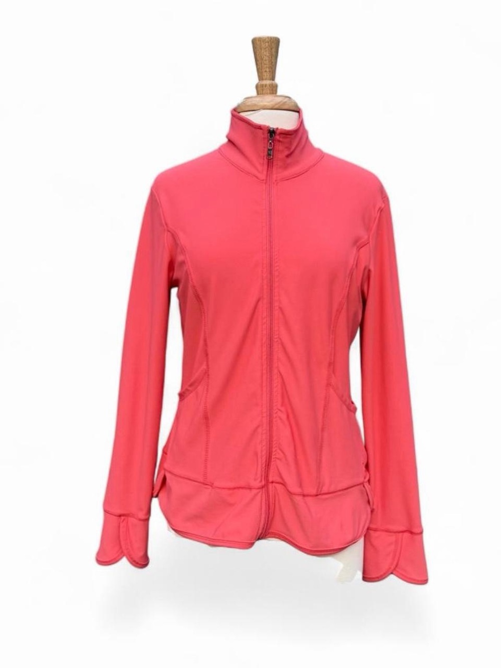 Danskin Coral-Red Full-Zip Utility Jacket